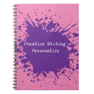 Trendy Purple Pink Creative Writing Personalized Notebook