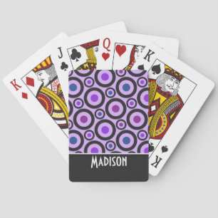 Trendy Purple Polka Dot Playing Cards
