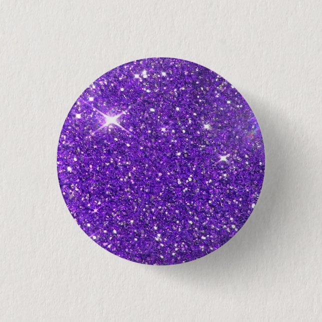 Trendy Purple Sparkling Glitter Glitz 1 Inch Round Button (Front)