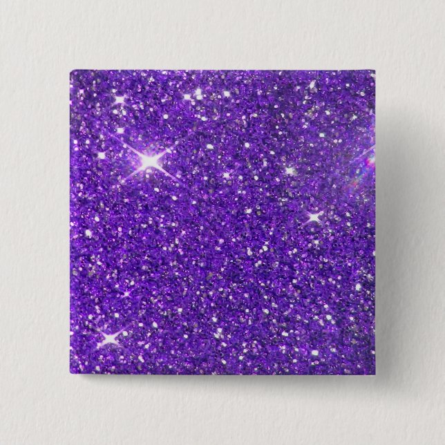Trendy Purple Sparkling Glitter Glitz 2 Inch Square Button (Front)