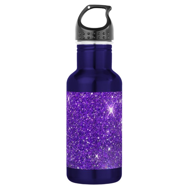 Trendy Purple Sparkling Glitter Glitz 532 Ml Water Bottle (Front)