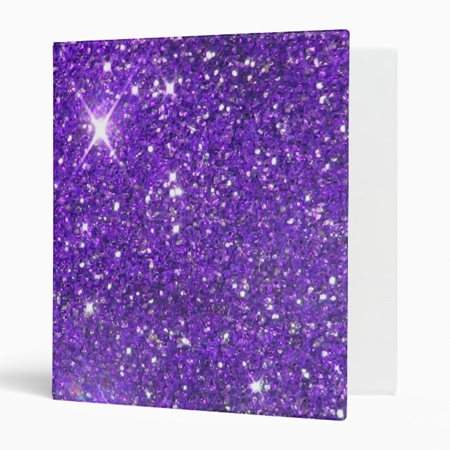 Trendy Purple Sparkling Glitter Glitz Binder (Front/Inside)