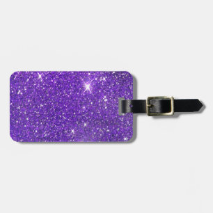 Trendy Purple Sparkling Glitter Glitz Luggage Tag