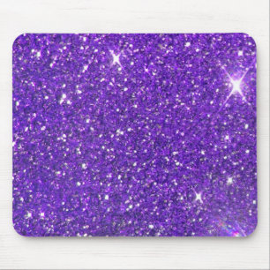 Trendy Purple Sparkling Glitter Glitz Mouse Pad