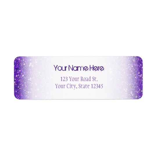 Trendy Purple Sparkling Glitter Glitz Return Address Label