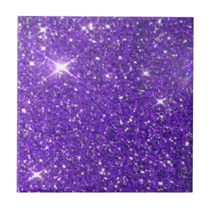 Trendy Purple Sparkling Glitter Glitz Tile
