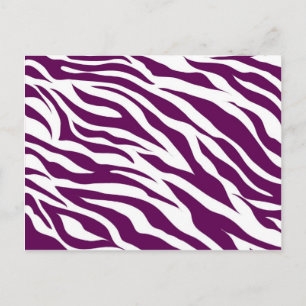 Trendy Purple White Zebra Stripe Wild Animal Print Postcard