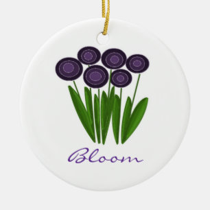 Trendy Purples Flower Ceramic Ornament