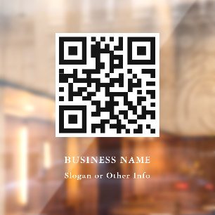 Trendy QR Code Business Window Cling