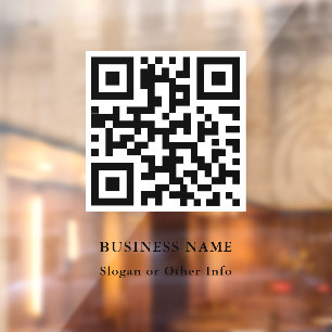 Trendy QR Code Business Window Cling