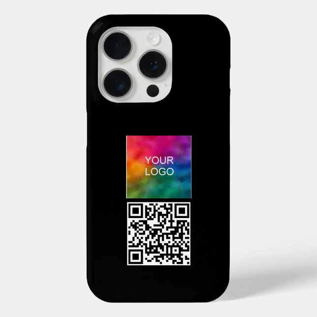 Trendy QR Code Upload Logo Template Elegant Design Case-Mate iPhone Case (Back)