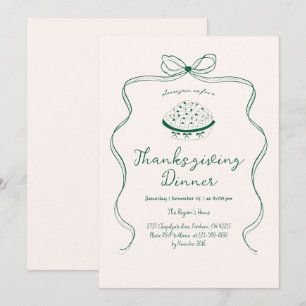 Trendy Quirky Hand Drawn Wavy Pie Thanksgiving Invitation