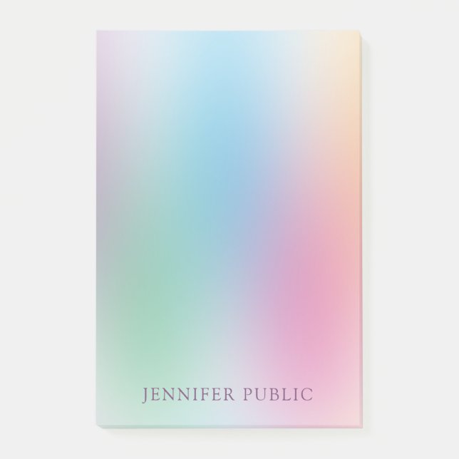 Trendy Rainbow Colors Template Elegant Modern Post-it Notes (Front)