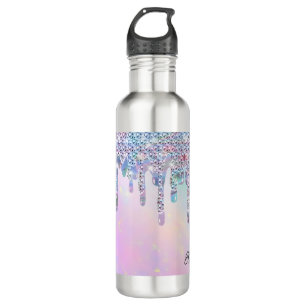 Trendy Rainbow Glitter Drips Holographic 710 Ml Water Bottle