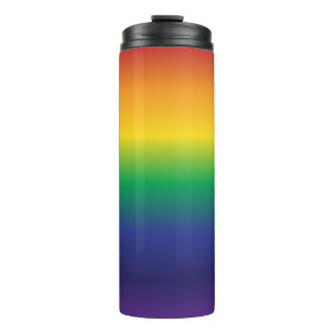 Trendy Rainbow Gradient Stripes Thermal Tumbler