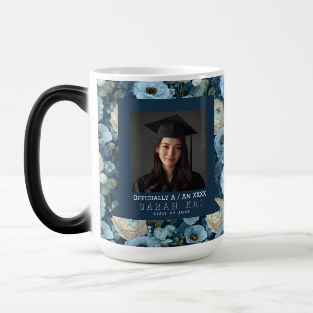 Trendy Ranunculus Flower Gift For Him Graduation Magic Mug (Left)