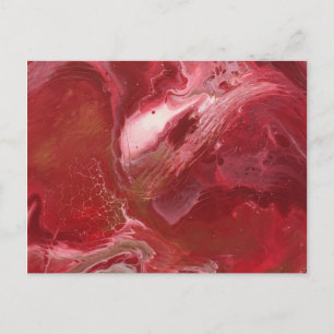Trendy Red Abstract Design Postcard