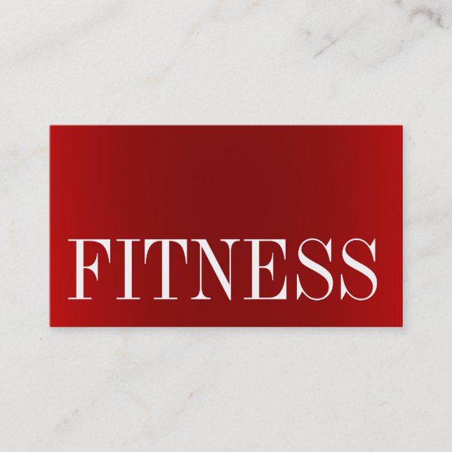 Trendy Red Black Fitness Sport Business Card (Front)