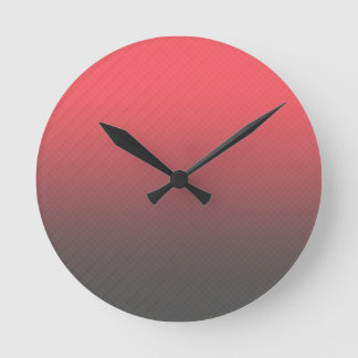 Trendy Red Black Gradient Round Clock