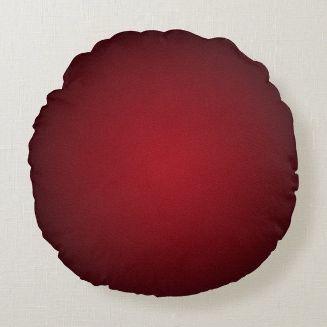 Trendy Red-Black Grainy Vignette Round Pillow (Front)