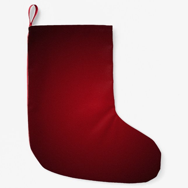 Trendy Red-Black Grainy Vignette Small Christmas Stocking (Front)
