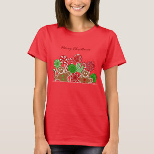 Trendy red Christmas gingerbreads T-Shirt