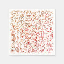 Trendy Red Floral Napkins