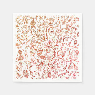 Trendy Red Floral Napkins