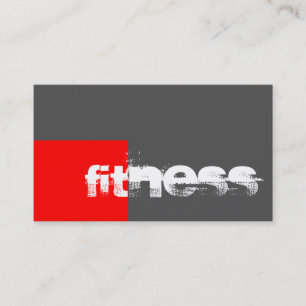 Trendy Red Grey Fitness Sport Business Card