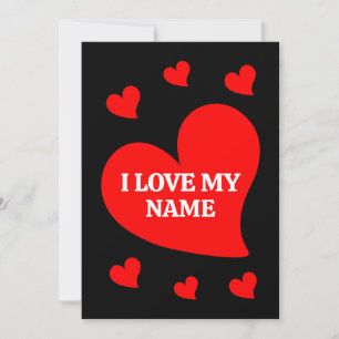 TRENDY RED HEART I LOVE MY ROMANTIC VALENTINE  INVITATION