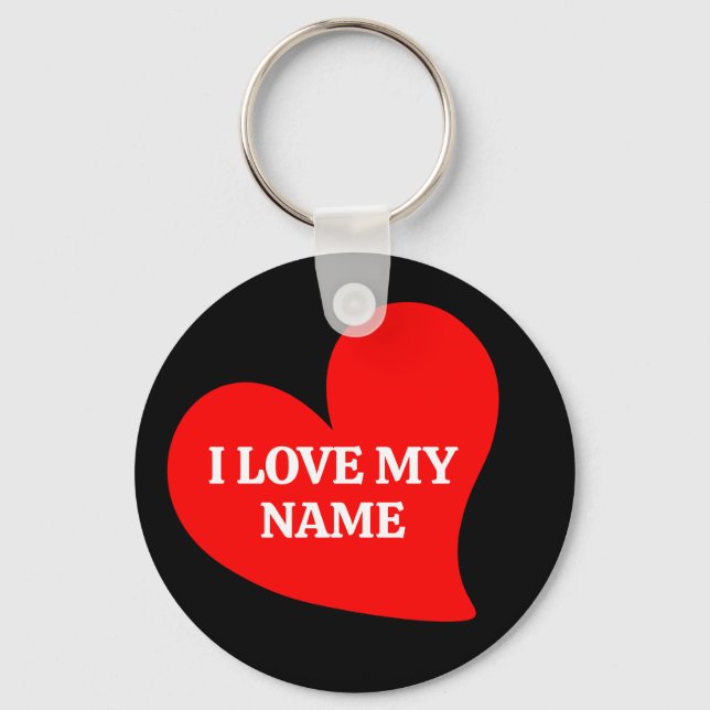 TRENDY RED HEART I LOVE MY ROMANTIC VALENTINE   KE KEYCHAIN (Front)