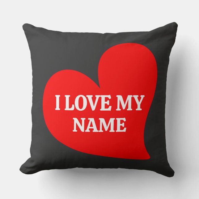 TRENDY RED HEART I LOVE MY ROMANTIC VALENTINE THROW PILLOW (Front)