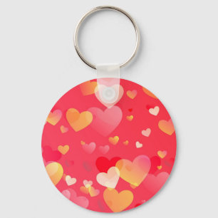 Trendy Red Heart Pattern Keychain