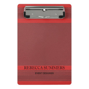 Trendy Red Leather Look Mini Clipboard