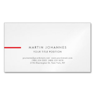 Trendy Red Line Black White Business Card