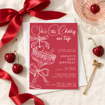 Trendy Red She's The Cherry On Top 30th Birthday