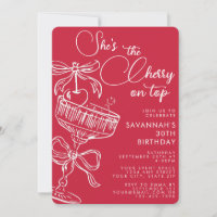 Trendy Red She's The Cherry On Top 30th Birthday