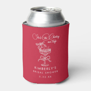 Trendy Red She's The Cherry On Top Bridal Shower Can Cooler