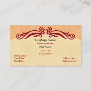 Trendy Red Swirl Business Card Template