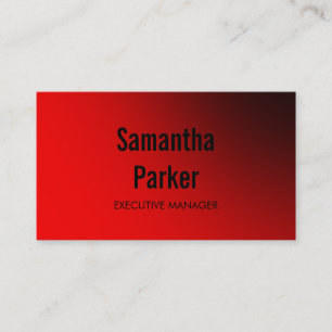 Trendy Red White Contemporary Executive Manager Business Card