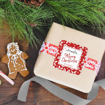 Trendy Red & White Festive Christmas Gift Label<br><div class="desc">The gift of giving is made easy this holiday season with these unique and modern Christmas gift label stickers. The design features a festive red background with white festive foliage and trendy typography wording. Easily add your custom wording to these holiday stickers by using the "Edit this design template" section,...</div>