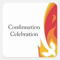 Trendy Red Yellow Fire and Dove Confirmation