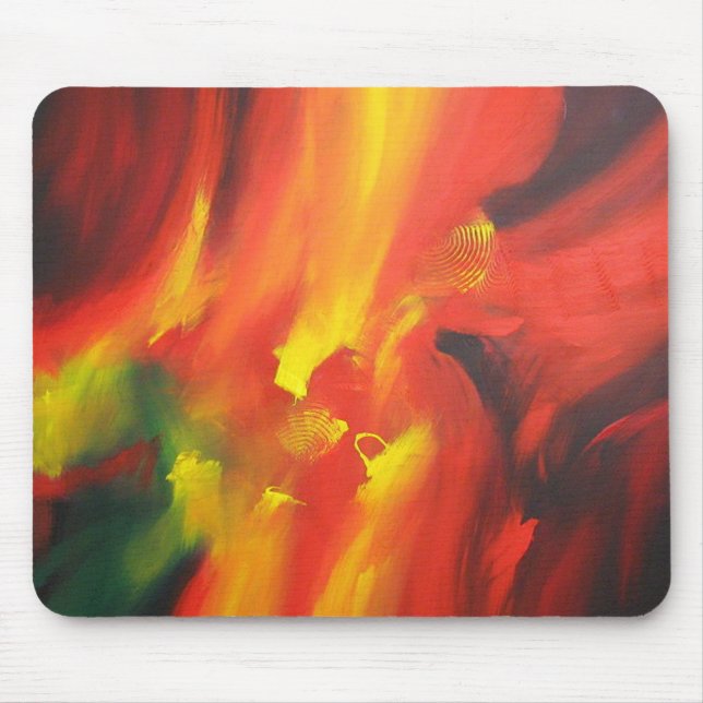 Trendy Red Yellow Green Template Modern Abstract Mouse Pad (Front)
