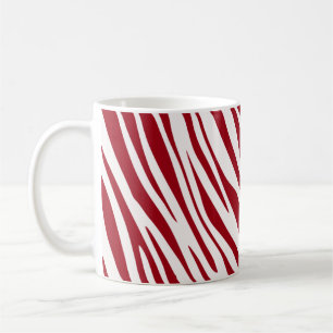 Trendy Red Zebra Animal Sripes Coffee Mug