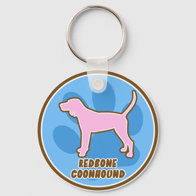 Trendy Redbone Coonhound Keychain (Front)