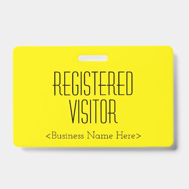 Trendy "REGISTERED VISITOR" Badge (Front)