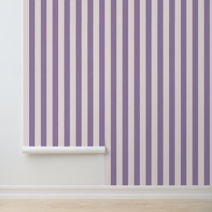 Trendy Regular Stripes in Blush & Violet Wallpaper