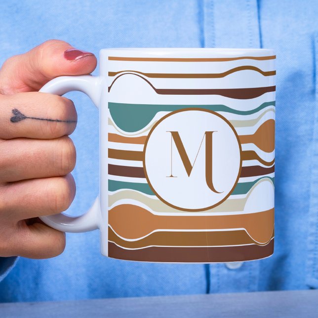 trendy retro boho style colourful geometric patter coffee mug (Creator Uploaded)
