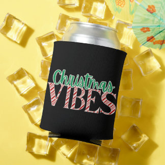 Trendy Retro Christmas Vibes Candy Cane Can Cooler