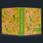 Trendy Retro Floral Pattern with name block Binder<br><div class="desc">A bold, floral design with colourful shades of gold, orange and green with a fun colour block to add your name or any text. The crazy flower pattern has a variety of colours. You can add a name, monogram or other custom text. If you need to move the art around,...</div>
